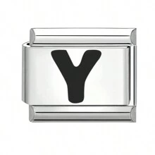 1入組信件傳統經典款模塊魅力手鐲,手工鏈接diy製作復古配飾 - 黑色 - 查看 21