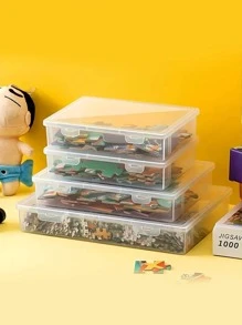 Storage Box, Toy Building Blocks Sorting Box, Transparent Parts Small Particle Assembly Sorting Box - White - View 5