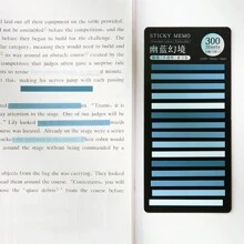300pcs Random Color Self-Adhesive Sticky Notes, Colored Transparent Index Tabs For Students And Note-Taking - Blue Fantasy - View 8