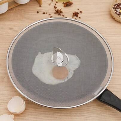 1 件细网防溅网 - 不锈钢空气炸锅防溅罩，带防溅盖 - 防油溅网锅盖 - 家庭烹饪的理想选择 - 厨房配件