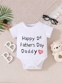 First Fathers Day Baby Boy Girl Outfit New Dad Gifts Father's Day Infant Bodysuit - White - View 1