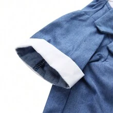 西裝和禮服風格的寵物服裝,適合婚禮和日常穿著,適用於貓和狗 - 藍色 - 查看 7
