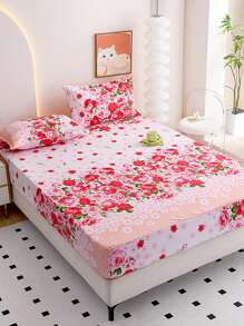 1 tấm ga trải giường in phản ứng nhiều màu, họa tiết hoa vườn phong cách hiện đại, nhiều kích cỡ, dày, không phai màu, không xù lông, mềm mại và thoải mái, thích hợp cho phòng ngủ gia đình, sử dụng ngoài trời - Nhiều màu - Xem 7