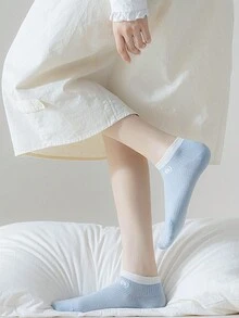 5對女性可愛網布透氣休閒薄短襪,萬能款 - 彩色 - 查看 5