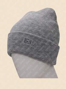 1頂男士純色時尚舒適針織帽,戶外保暖防風運動單車針織帽帶金屬扣,雙層休閒帽日常佩戴 - 彩色 - 查看 17