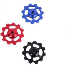 1pc Black Aluminum Alloy Bike Rear Derailleur Wheel, Bearing Anodic Cnc 11t Chain Guide Pulley For Mountain Cycling Equipment