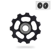1pc Black Aluminum Alloy Bike Rear Derailleur Wheel, Bearing Anodic Cnc 11t Chain Guide Pulley For Mountain Cycling Equipment