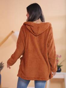 Women Faux Fur Coats - 棕色 - 查看 5