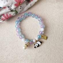 Pulsera Con De Panda Morada Con Cuentas - Morado - Ver 1