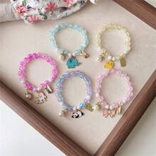 Pulsera Con De Panda Morada Con Cuentas - Morado - Ver 2