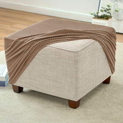 1/2件纯色玉米绒凳套，四季家居使用，可拆卸，厚毛绒弹性防尘防脏家居装饰脚垫套