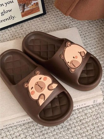 男性可愛的卡比巴拉軟底夏季室內防滑家居拖鞋