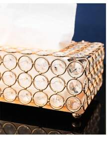 1pc Creative European Style Crystal Tissue Box For Household Living Room Dining Table Napkin Holder Home Decor Organizer Home Bathroom Decor Bathroom Organizer Summer Back To School