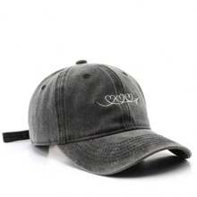 Gorro de béisbol vintage bordado con aspecto desgastado para mujeres/hombres, gorro de béisbol de protección solar para exteriores de primavera/otoño para la calle - multicolor - Ver 12