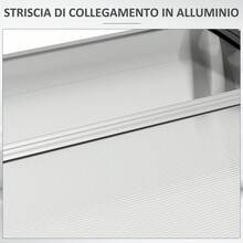 Tettoia Moderna in Policarbonato e Alluminio per Balconi, Finestre e Porte, Pensilina per Esterno con Supporto in PP, 200x96x27 cm, Nero e Trasparente - Tagli Unica - Visualizzare 6