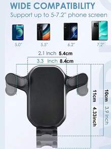 Car Air Vent Sunmark Crochet Hook Mobile Phone Holder - Rotatable Compatible With IPhone, Android Phone, Gift For Birthday, Family, Friends For Summer Air Vent Phone Holder, Car Accessories, Car Phone Holder - Black - View 5