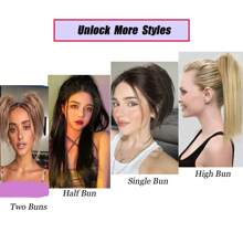 Synthetic Waterfall Long Straight Hair Claw Clip Ponytail Extension Heat Resistant Hair Piece For Women's Party - Multicolor - View 7