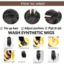 Synthetic Waterfall Long Straight Hair Claw Clip Ponytail Extension Heat Resistant Hair Piece For Women's Party - Multicolor - View 9