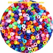 500/1000/1500顆 9x6 的桶形珠子,多種顏色的塑料馬匹,適用於diy手鏈,項鍊,頭髮手工藝品,裝飾藝術品 - 9x6小馬珠 - 查看 1