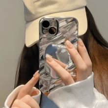 Iphone 16 银色波浪图案手机壳适用于 iPhone 6/7/8/11/12/13/14/15/X/XR/Xs/Plus/Pro/Pro Max/SE2 - 銀色[0] - 查看 4