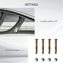 Pensilina Tettoia da Esterno 100x75cm in Policarbonato per Balcone Porte e Finestre Resistente ai Raggi UV, Argento - Tagli Unica - Visualizzare 5