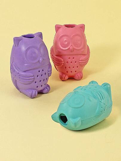 1个随机颜色 TREAT-N-PLAY 橡胶玩具猫头鹰