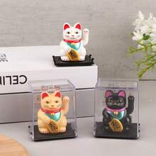 Con mèo may mắn Ô tô/xe hơi Trang trí Đồ chơi Vật trang trí May mắn Sản phẩm Nhựa Thủ công mỹ nghệ Con mèo may mắn Vẫy Tay Mèo Mini Bức tượng nhỏ - trắng - Xem 6