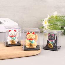 Con mèo may mắn Ô tô/xe hơi Trang trí Đồ chơi Vật trang trí May mắn Sản phẩm Nhựa Thủ công mỹ nghệ Con mèo may mắn Vẫy Tay Mèo Mini Bức tượng nhỏ - trắng - Xem 7