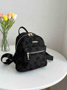 1pc Graffiti Ditsy Floral Print Mini Backpack,Suitable For Women's Daily Outfits,Tready Backpack,Bag For School,Bag School,School Bag,Portable,Laptop Compartment,Large Capacity,For Teen Girls Women College Students,College,Middle School,High School,Outdoors,Travel,Outings,Elementary School,Office