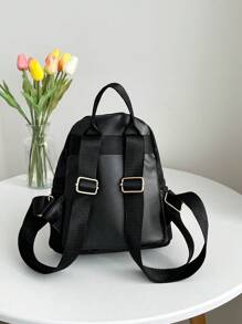 1pc Graffiti Ditsy Floral Print Mini Backpack,Suitable For Women's Daily Outfits,Tready Backpack,Bag For School,Bag School,School Bag,Portable,Laptop Compartment,Large Capacity,For Teen Girls Women College Students,College,Middle School,High School,Outdoors,Travel,Outings,Elementary School,Office