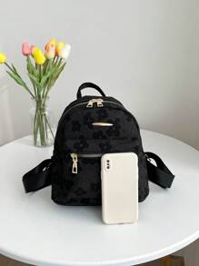1pc Graffiti Ditsy Floral Print Mini Backpack,Suitable For Women's Daily Outfits,Tready Backpack,Bag For School,Bag School,School Bag,Portable,Laptop Compartment,Large Capacity,For Teen Girls Women College Students,College,Middle School,High School,Outdoors,Travel,Outings,Elementary School,Office
