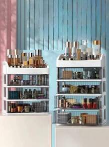 1-4 Layers Large Capacity Drawer Makeup Organizer Plastic Cosmetic Storage Box Lipstick Holder Office Supplies Storage Box Jewelry Box,For Holiday Beach, Bathroom Collection, Bedroom Collection, Large Capacity
