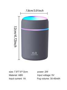 Mini USB Colorful Quiet Car Humidifier - Black - View 3
