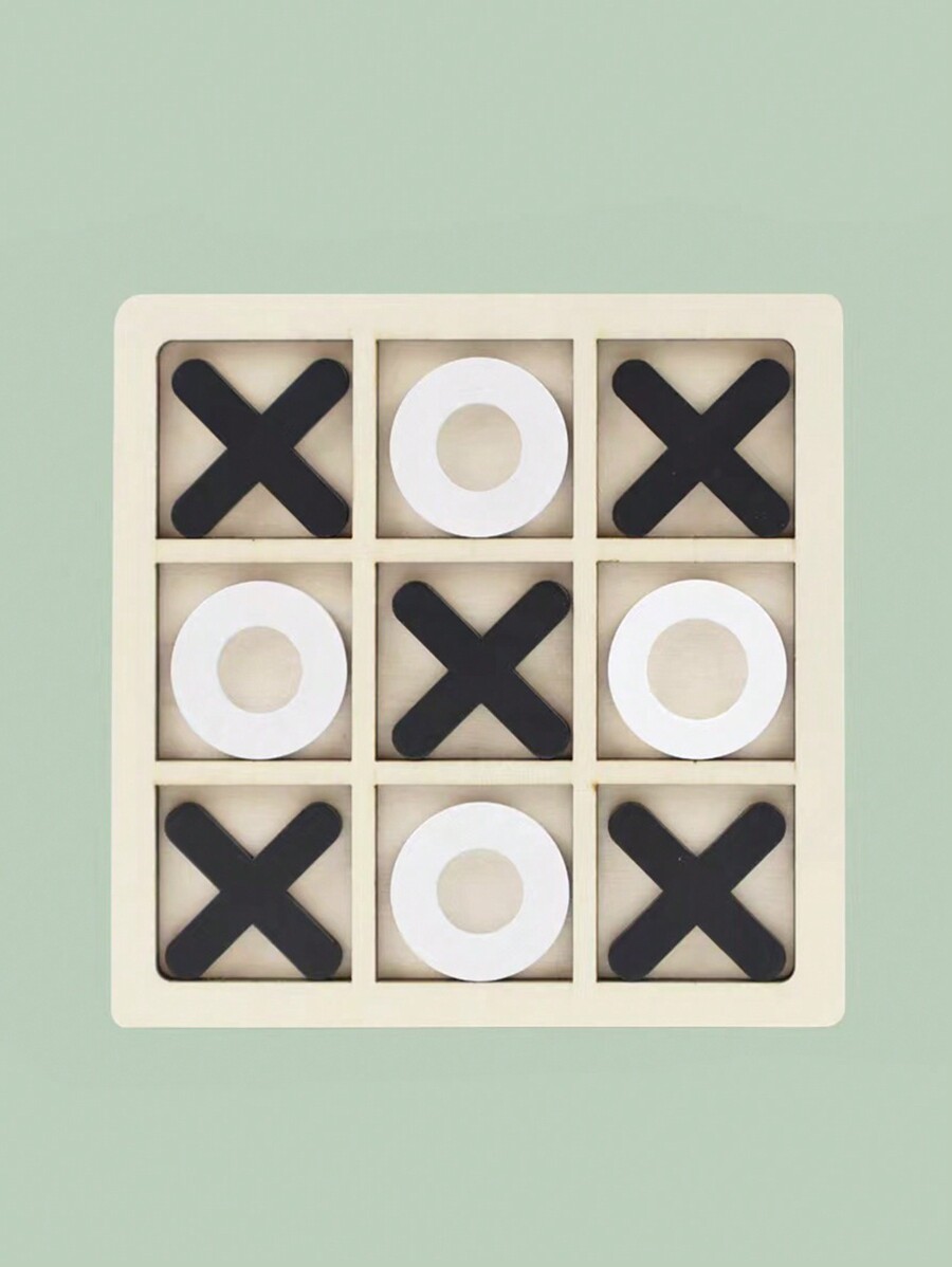 1pc Wooden X O Tic Tac Toe Game Set, Suitable For Gathering Parties SHEIN USA
