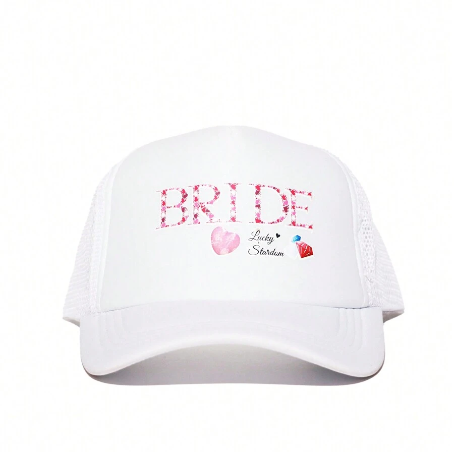 Bride Embroidery Baseball Cap For Hen Party Wedding Vacation - White - View 1