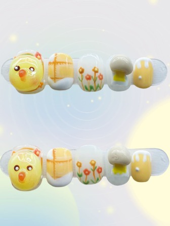 Elevate Your Style With 10Pcs Handmade Press On Nail False Nail Fake Nail Tip Nail Stickers Rhinestone Decor French White Butterfly Short Eye Cat 3D Creative Funny Comic Flower Floral Cute Modern Japanese Press On Nails Nail Supplies Nails