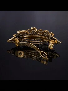 Royal 女士发夹 1 件装 - 锌合金复古弹簧爪夹，镶嵌水钻，优雅时尚，适合成人佩戴，适用于购物、派对、通勤等各种场合，是发饰、发夹、爪夹、发卡、发饰、学习用品的理想之选。 - 彩色 - 查看 8