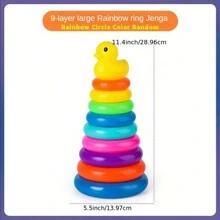 Children's Stacking Toys Rainbow Duck Stacking Tower Infant And Toddler Puzzle Toys (Random Color) Christmas Toys,Toddler Toys,Toys For Toddlers,Baby Stacking,Stacking Blocks,Baby Items