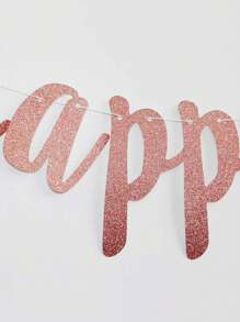 1Set,Happy Sweet 16 Glitter Banner, 16th Birthday Party Sign, Sweet Sixteen Party Supplies - Multicolor - View 3