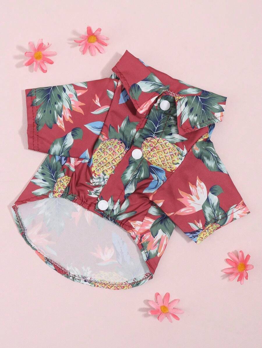 2pcs NonStretch Slim Fit Hawaiian Pet Shirts, Suitable For Small Breed