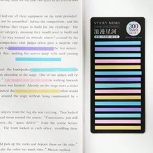 300pcs Random Color Self-Adhesive Sticky Notes, Colored Transparent Index Tabs For Students And Note-Taking - Blue Fantasy - View 5
