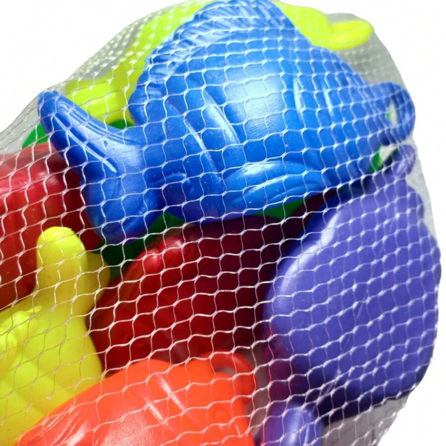 juguete costal con 12 peces 13cm de plastico para jugar el juego de carnaval pesca feria - Multicolor - Ver 1