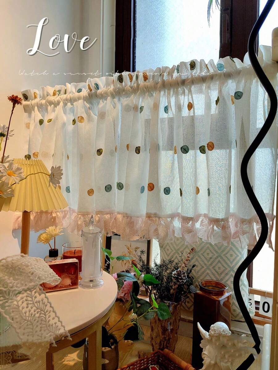 1 Dễ thương Và Tươi Phòng bếp Rèm , Nhỏ bé Rèm ngắn , Một nửa Rèm - trắng - Xem 1