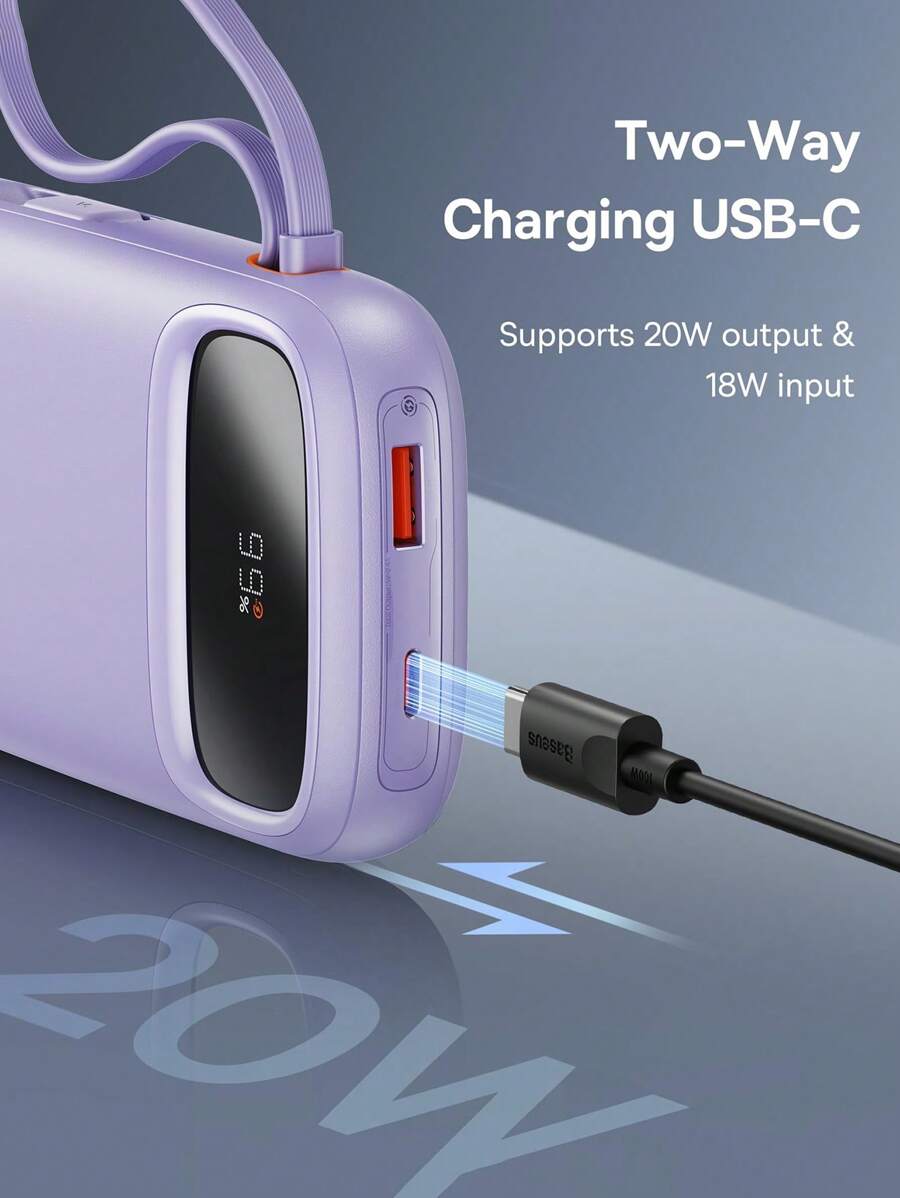 Baseus パワーバンク 10000mAh 22.5W PD 急速充電パワーバンク ポータブルバッテリー充電器 IPhone 15 14