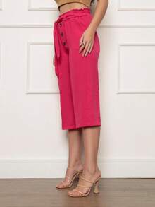 Women Pants - 玫紅色 - 查看 3