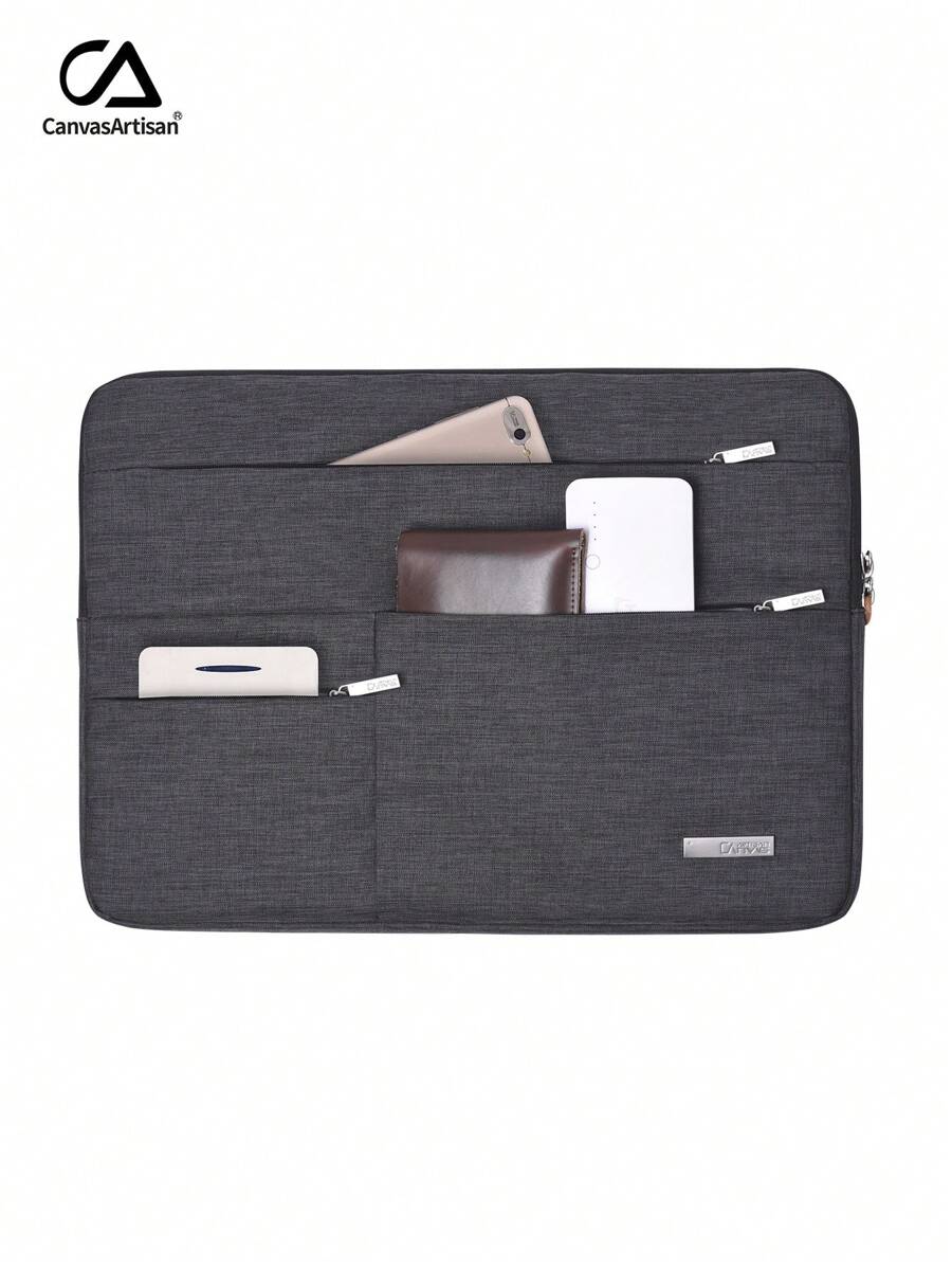 canvas artisan Vỏ máy tính xách tay Chống sốc Polyester Không thấm nước Bao đựng máy tính xách tay Cái túi Đối với MacBook Air/Pro - Màu xám đen - Xem 1