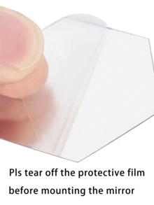 1 Miếng Acrylic Đa giác Hình dạng Dán Tường Gương - Màu be - Xem 4