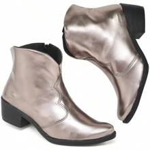 Women Ankle Boots & Booties - 銀色 - 查看 4