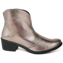 Women Ankle Boots & Booties - 銀色 - 查看 3