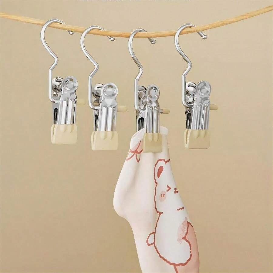 5pcs/Pack Multi-Functional Hook Clip For Pants, Clothes, Kitchen, Cabinet, Closet Organizer
